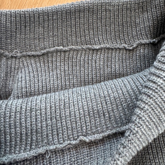 Fringe Knit Sweaters in Gray and Cream - Picture 3 of 6